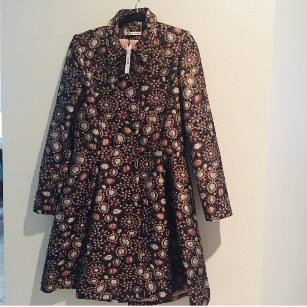Alicia and Olivia brocade Veronica coat
